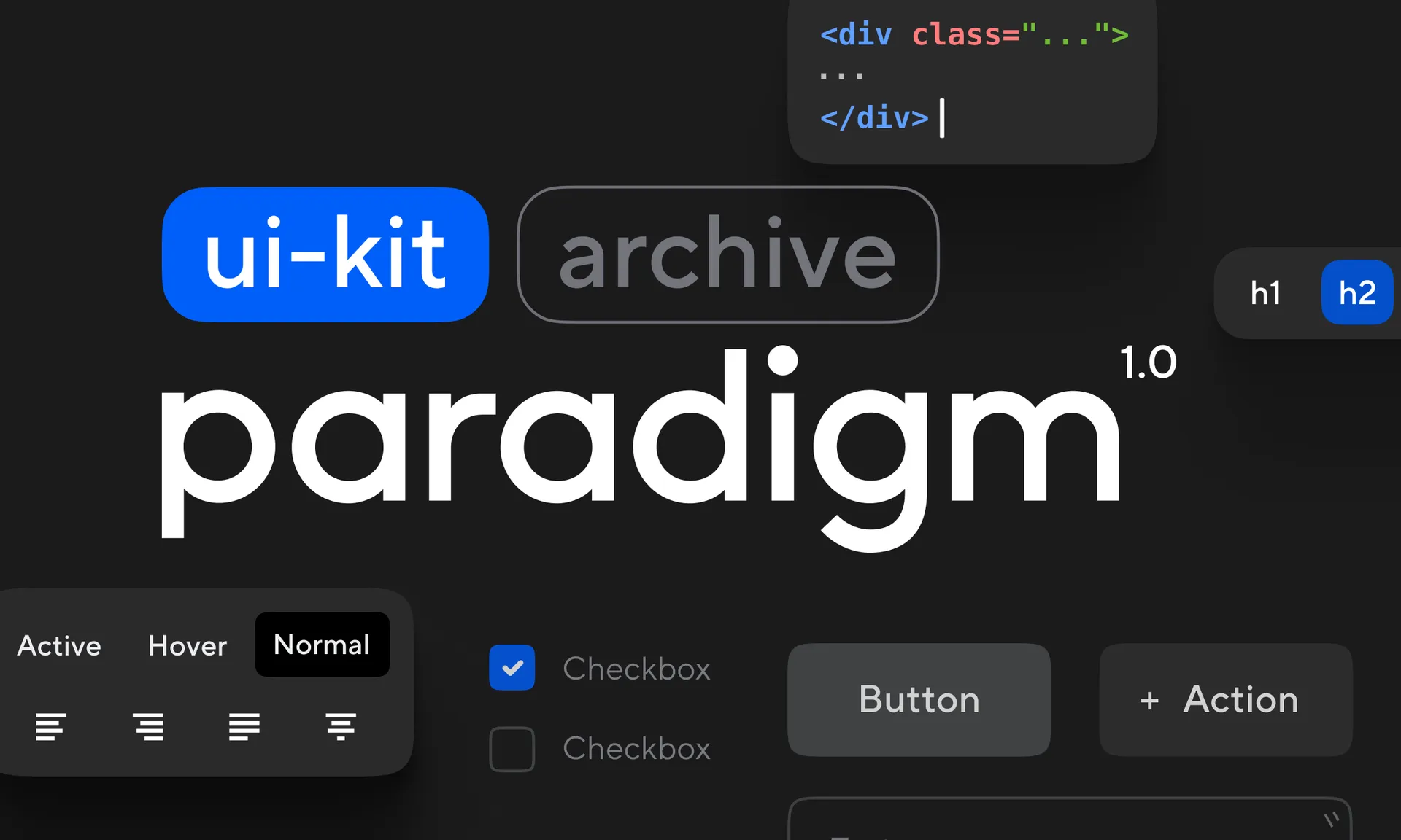 Обложка архива UI-кита дизайн-системы Paradigm