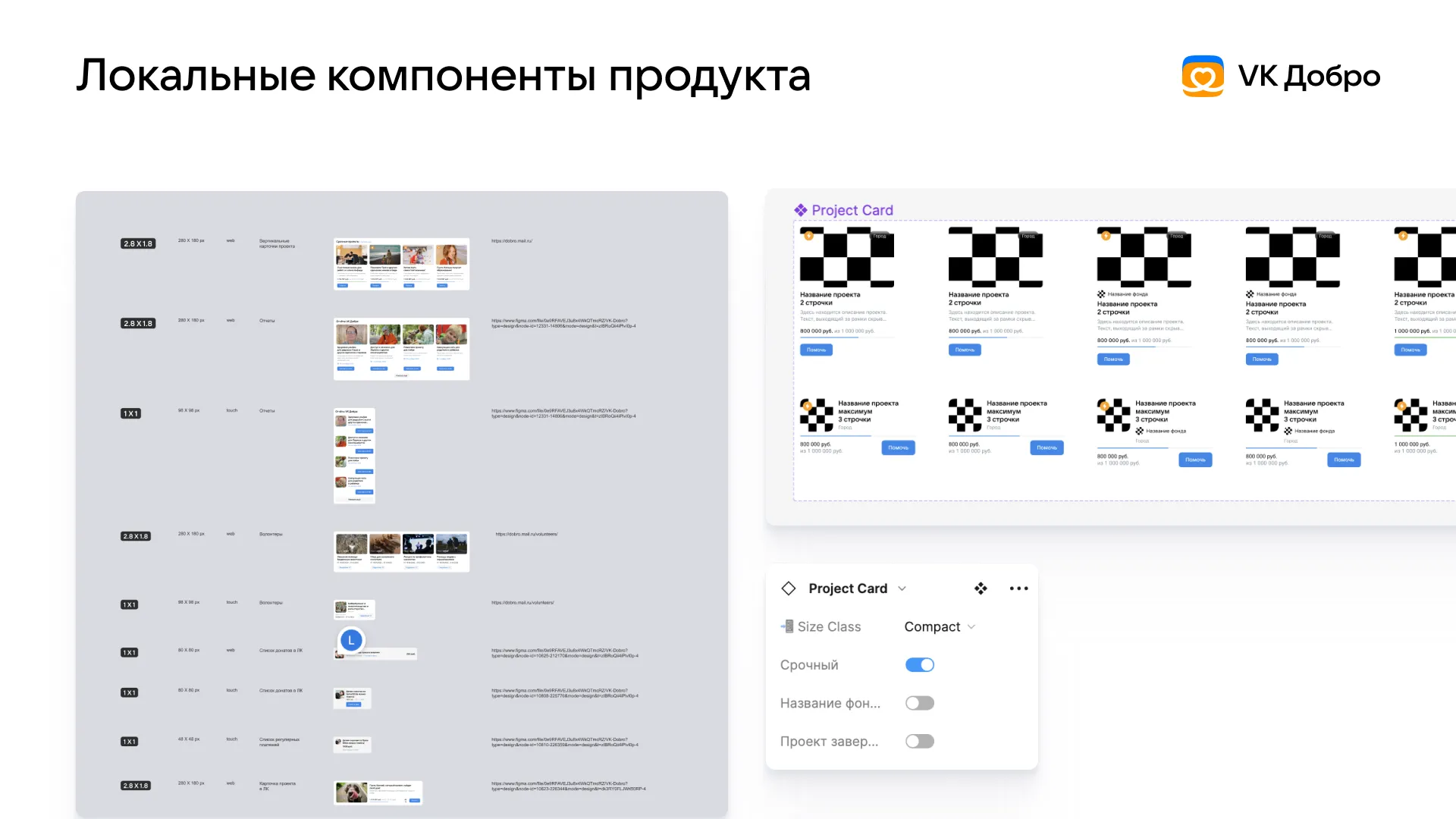 Интерфейс сервиса ВК Добро